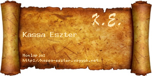 Kassa Eszter névjegykártya